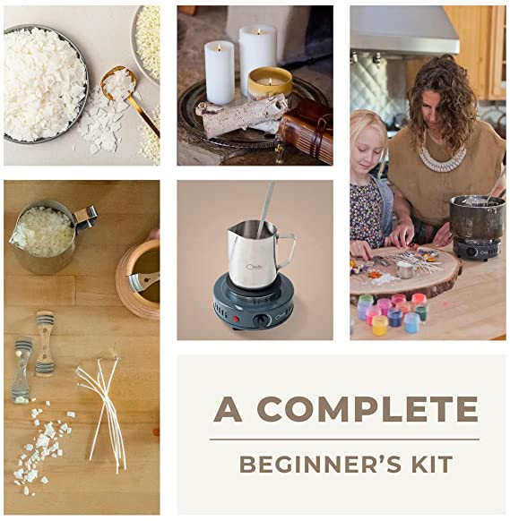 Candle Making Kit with Electronic Hot Plate, DIY Candle Maker Supplies: Bulk Organic Soy Candle Wax for Candle Making, Wax Melter, Pouring Pot, Starter Candle Kit for Adults, Beginners, and Kids (5lb) image 3