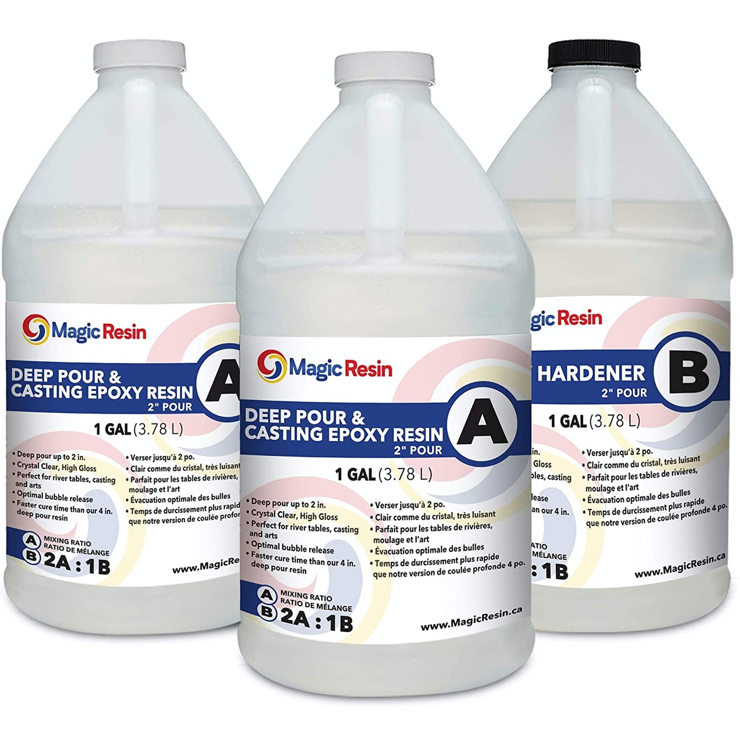 Deep Pour Epoxy Resin for River Table | 3 Gallon (11.4 L) | 2'' DEEP Pour, Casting &amp; Art Epoxy Resin Kit | Low VOC &amp; Low Odor | for River Tables, Deep Pour, Casting, Molding, Jewelry, Crafting image 1