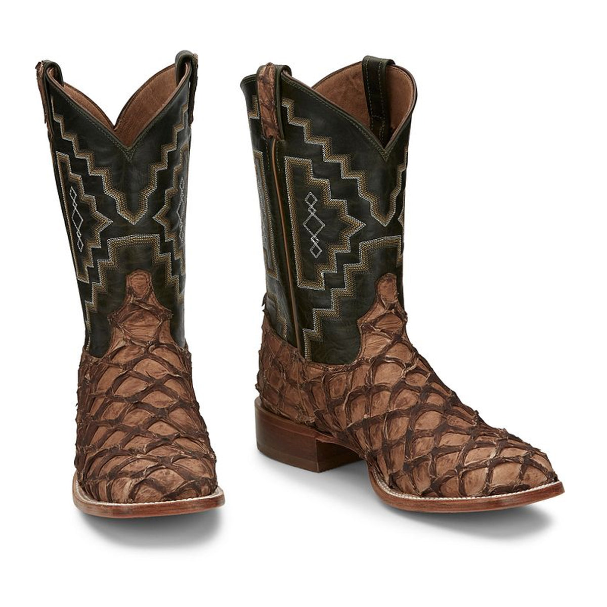 Tony Lamas Boots Men's Western  Leviathan 11" Pirarucu Color Chocolate image 0