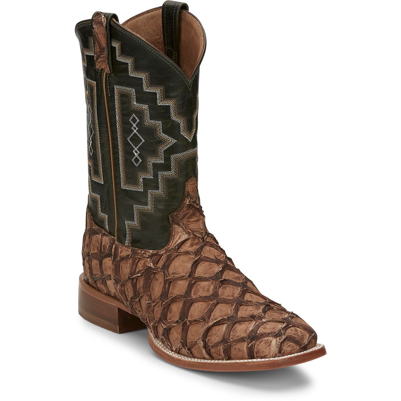 Tony Lama Men's 11" Leviathan Pirarucu Western Boot Chocolate (6082)