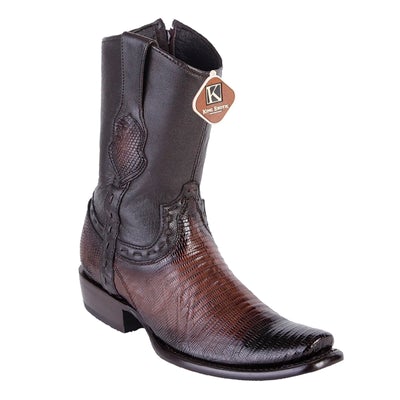 MEN'S KING EXOTIC LIZARD BOOTS WITH INSIDE ZIPPER DUBAI TOE HANDCRAFTED FADED BROWN (479BF0716) image 0