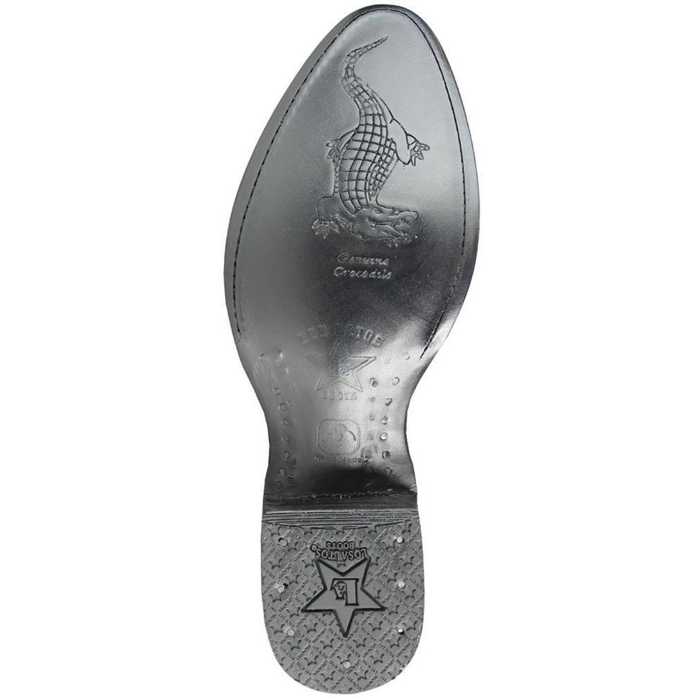 Los Altos Boots Mens #658209 Round Toe | Genuine Caiman Belly Boots Handcrafted | Color Gray image 1