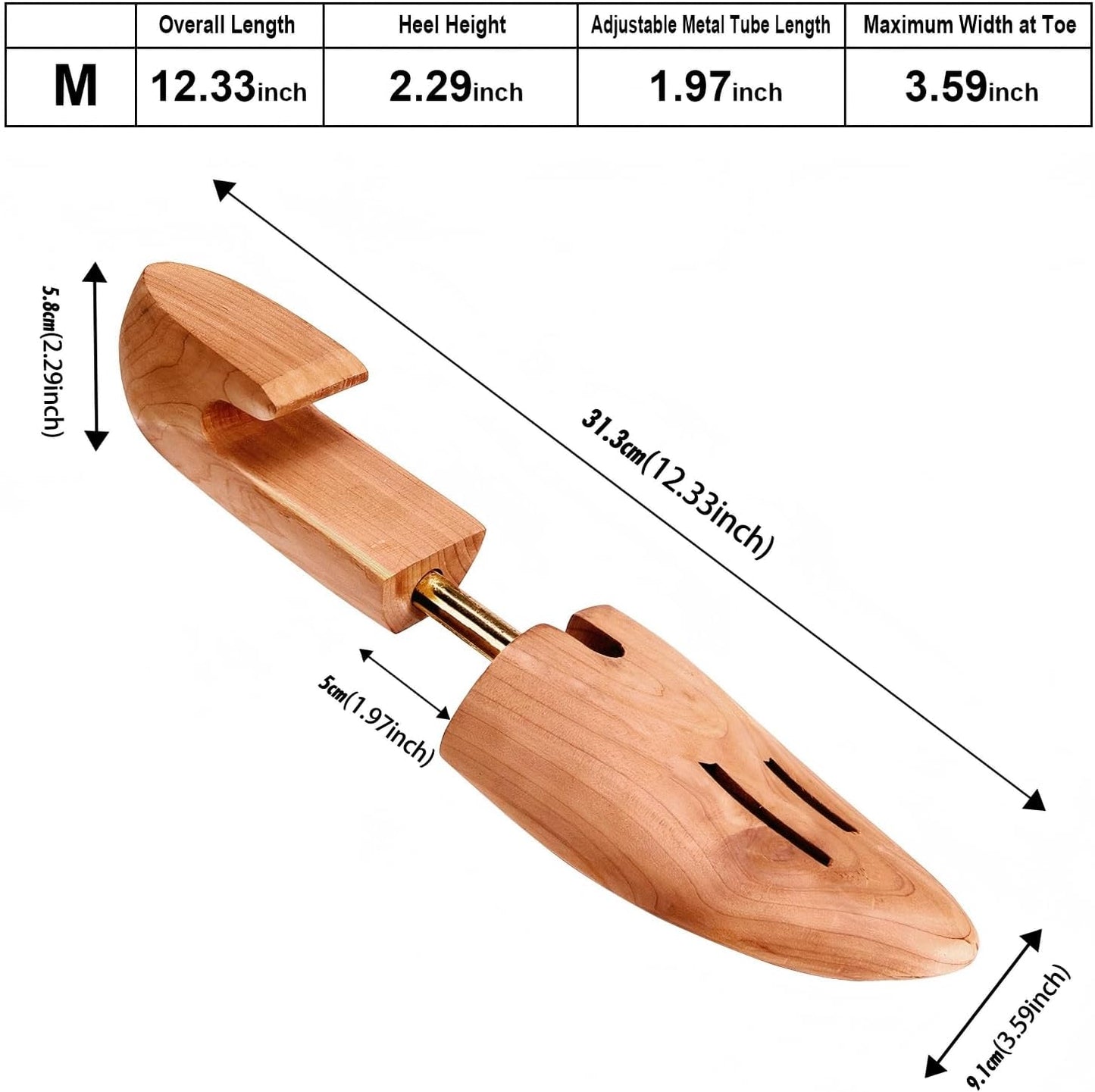 Cedar Shoe Trees 2-Pack — Aromatic Wood Shoe Shapers (Sizes 6.5–14)