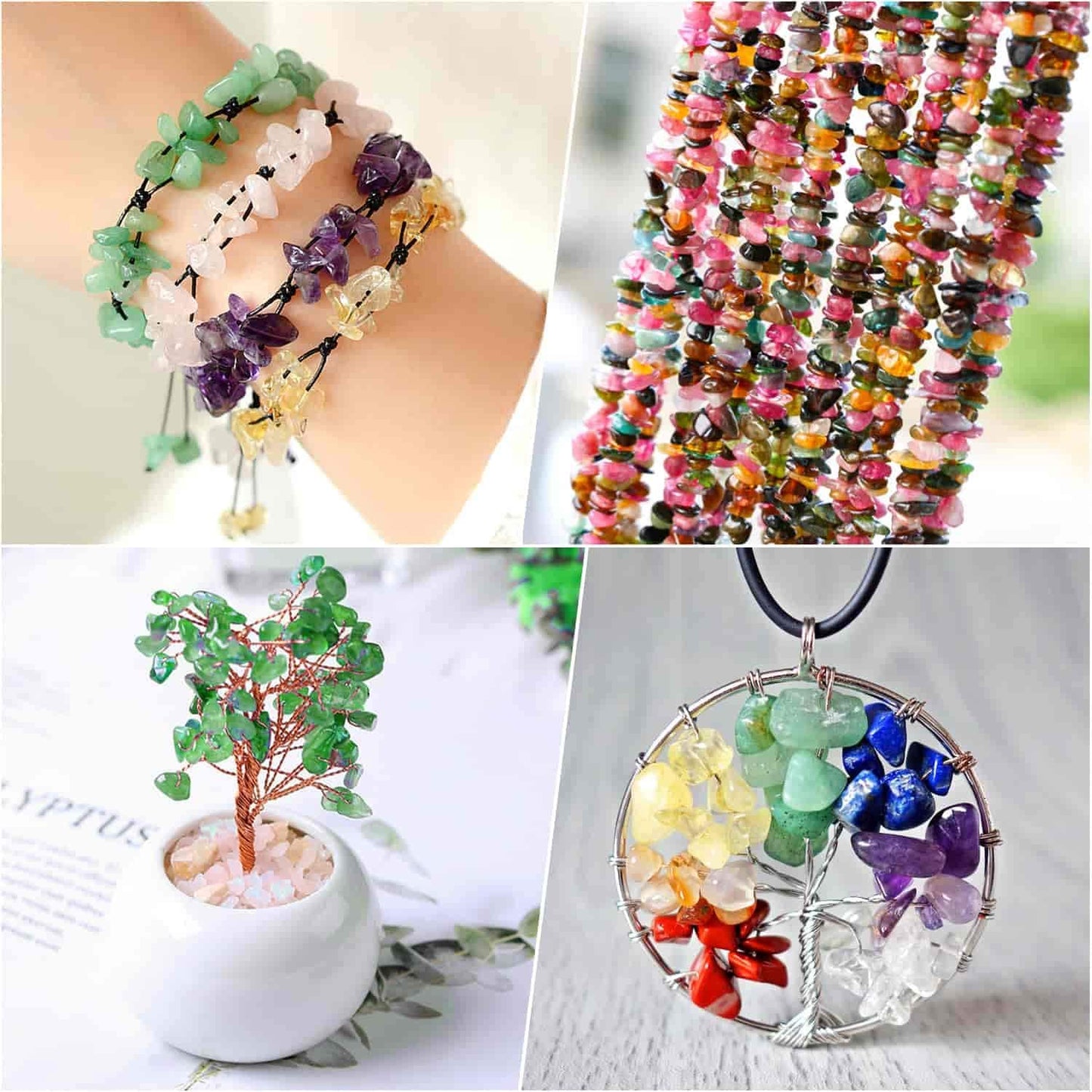 1584Pcs Crystal Jewelry Making Kit, Thrilez Ring Making Kit with Crystal Gemstone Beads, Jewelry Wire and Earring Hooks for Ring, Earring and Jewelry Making image 1