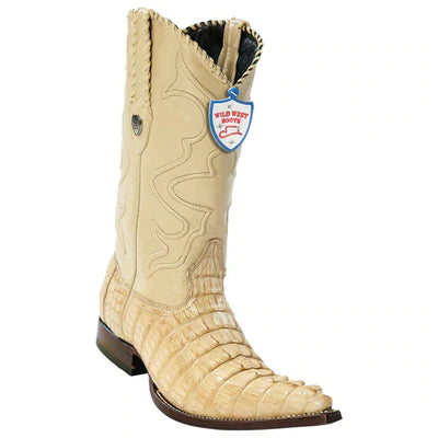 WILD WEST BOOTS #2950111 MEN'S | COLOR ORYX | MEN'S WILD WEST CAIMAN TAIL 3X TOE BOOTS HANDCRAFTED image 0