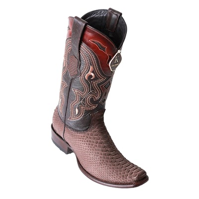 MEN'S KING EXOTIC PYTHON BOOTS DUBAI TOE HANDCRAFTED BROWN SUEDE FINISH (479N5707) image 0