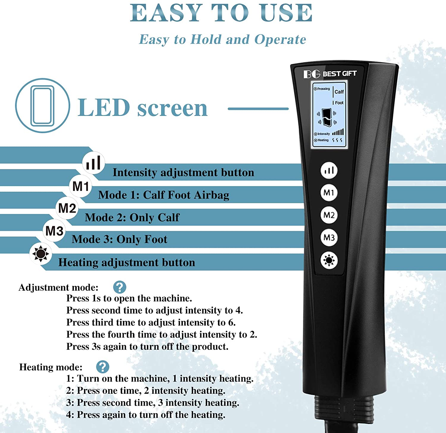 Compression Leg Massager, Muscle Fatigue Massager for Leg, Calf Air Massager for Circulation, Foot Massager with Heat, Gifts for Women,Men image 1