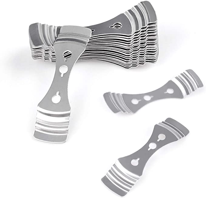 DINGPAI 20pcs Metal Candle Wick Centering Devices, Silver Stainless Steel Candle Wick Holder for Candle Making image 2