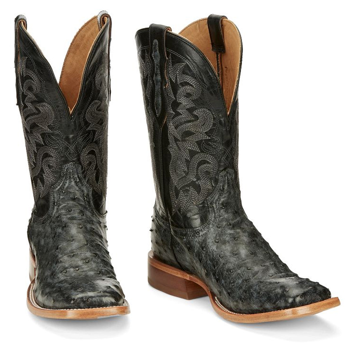 Tony Lamas Boots Men's Moore 11" Full Quild Wide Square Toe Western boot Color Grey image 0