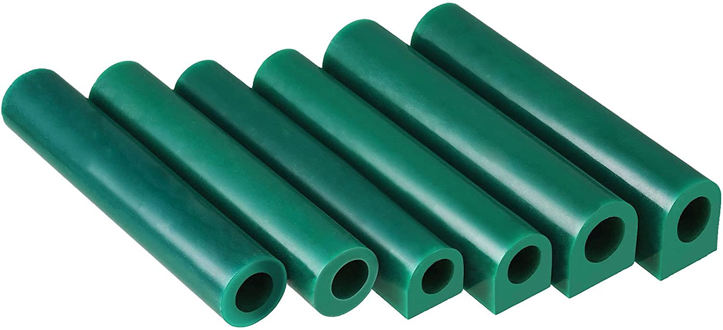 6 Pieces Carving Wax Ring Tube Green Ring Carving Wax Hole Round Wax Tubes Ring Hard Modeling Wax for Jewelry Ring Casting Mold Kit Ring Making, Different Sizes image 0