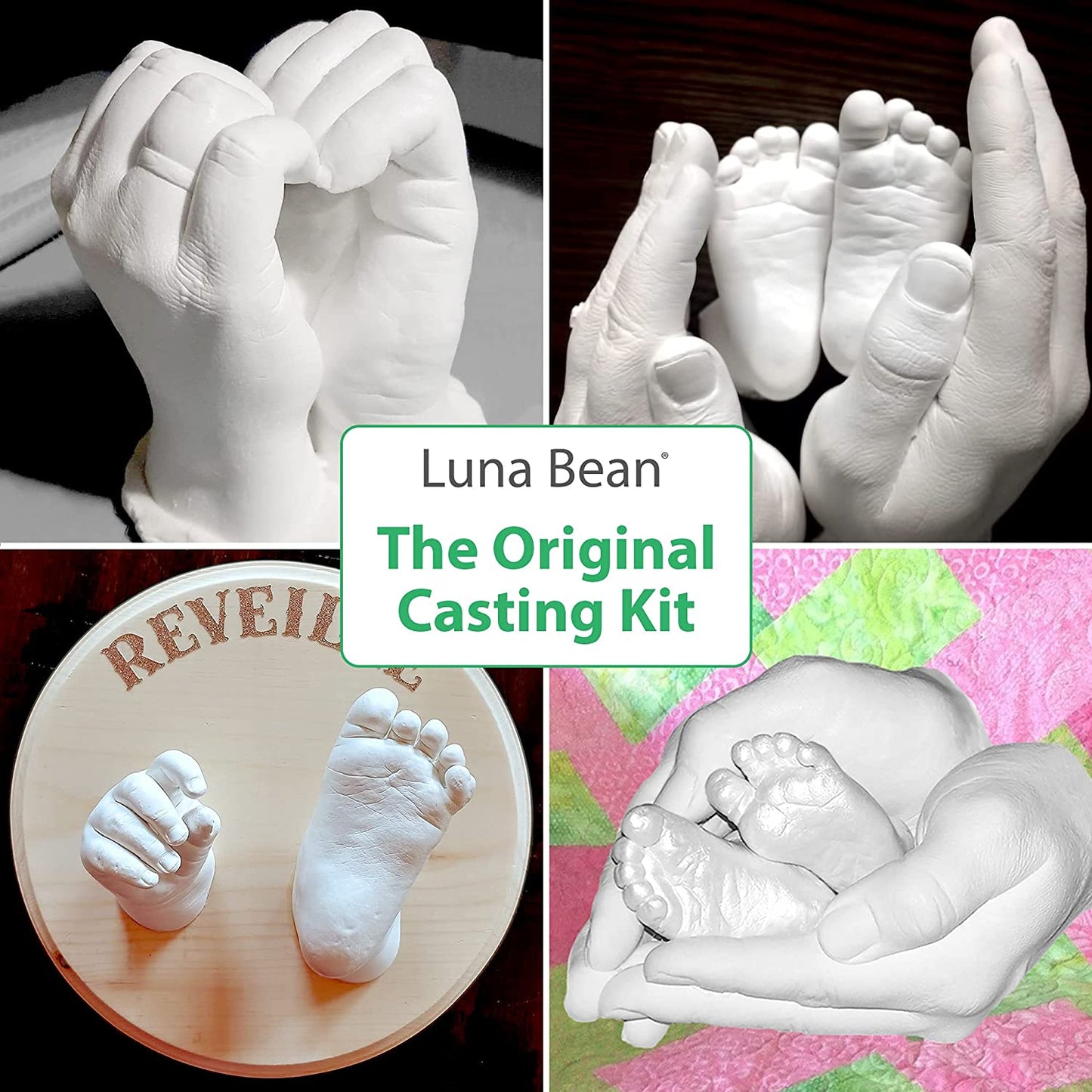 Alginate Molding Powder for Hand Casting Kit &amp; Multi-Use Projects - 3 lb Casting Plaster Material - Family Keepsakes- Create-a-Mold by Luna Bean image 2