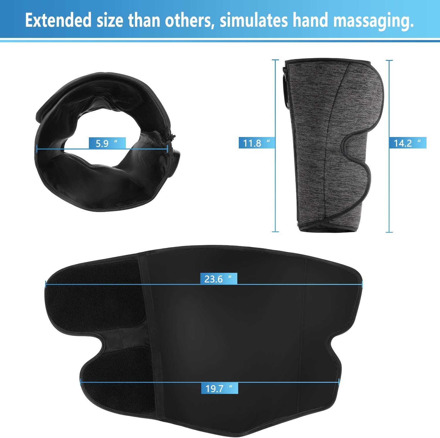 CINCOM Rechargeable Leg Massager, Wireless Air Compression Calf Massager for Circulation and Muscles Relaxation (A Pair) image 5