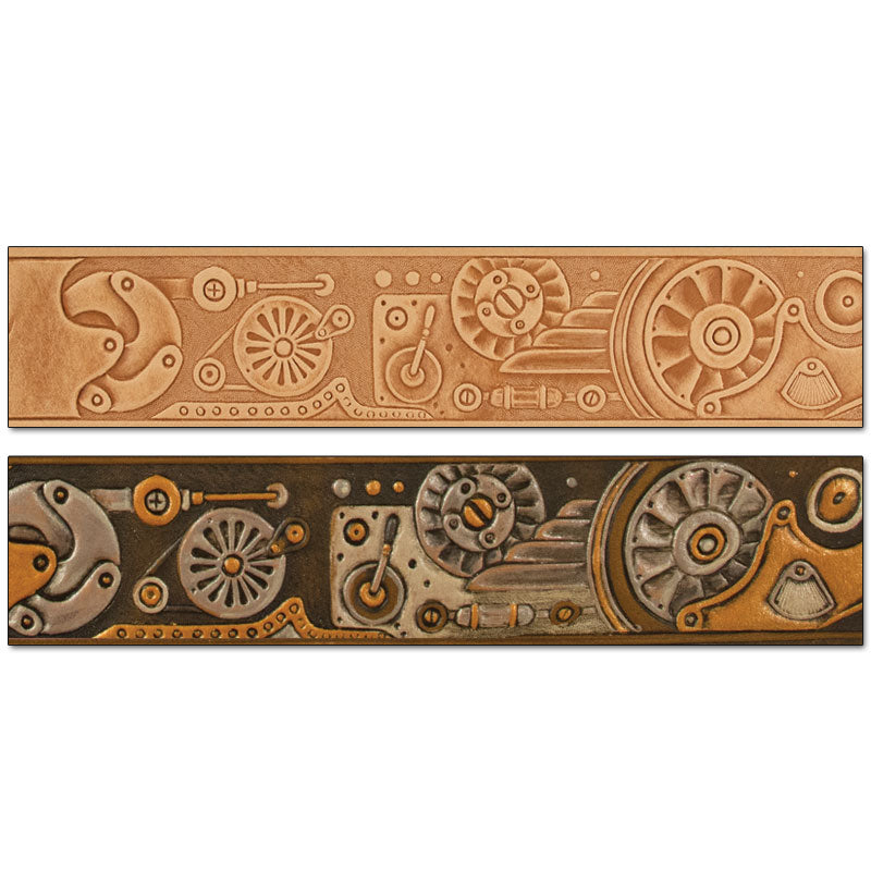 Tandy Leather Embossed Steampunk Cowhide Belt Blank 1-1/2" (38 mm) Item #4556-00 image 0