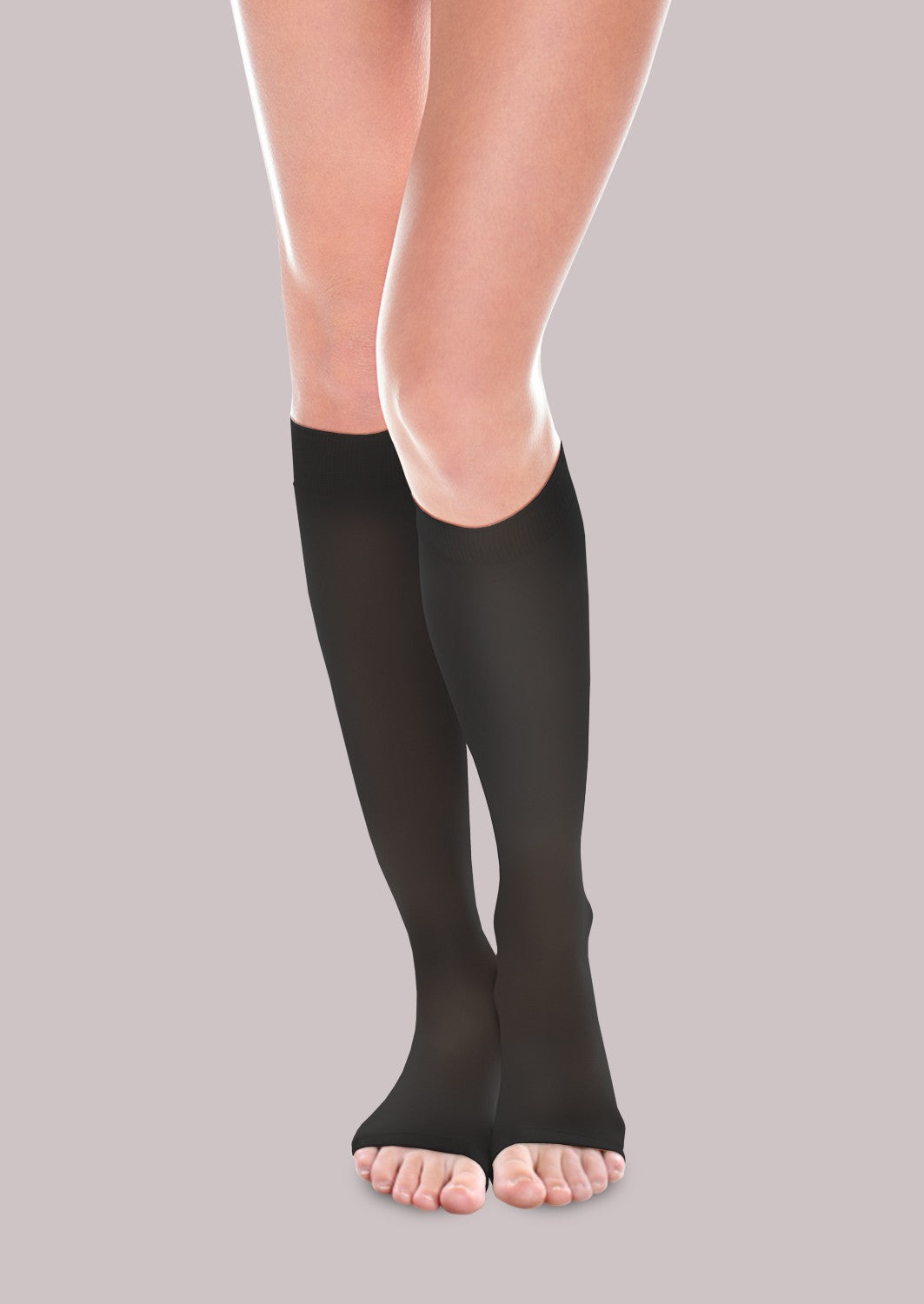 Sheer Ease Women's Open-Toe Moderate Support Knee High (20-30 mmHg) image 1