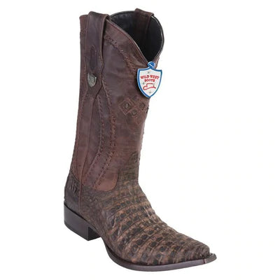 WILD WEST BOOTS #2948235 MEN'S | COLOR SANDED BROWN | MEN'S WILD WEST CAIMAN BELLY BOOTS SNIP TOE HANDCRAFTED image 0