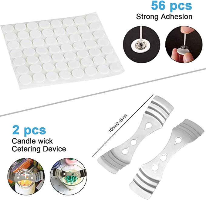 Kinomi DIY Candle Set for Beginners,Candle Making kit with Candle Tins,Bow Tie Clips,Candle Wicks,Heat-Proof Containe,Spoon,Beeswax image 4