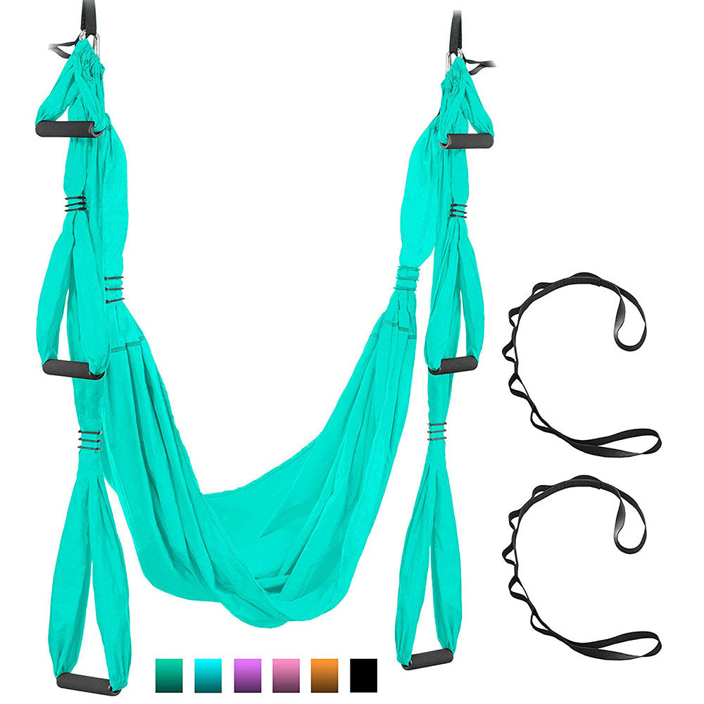 Yoga Lover - Trapeze Yoga Swing Hammock/Trapeze/Sling - Healthy Model Life Aerial- Aerial Swing Set Yoga + Extension Straps & Hooks  /Antigravity Ceiling Hanging Yoga Sling - Inversion Swing for Beginners image 3