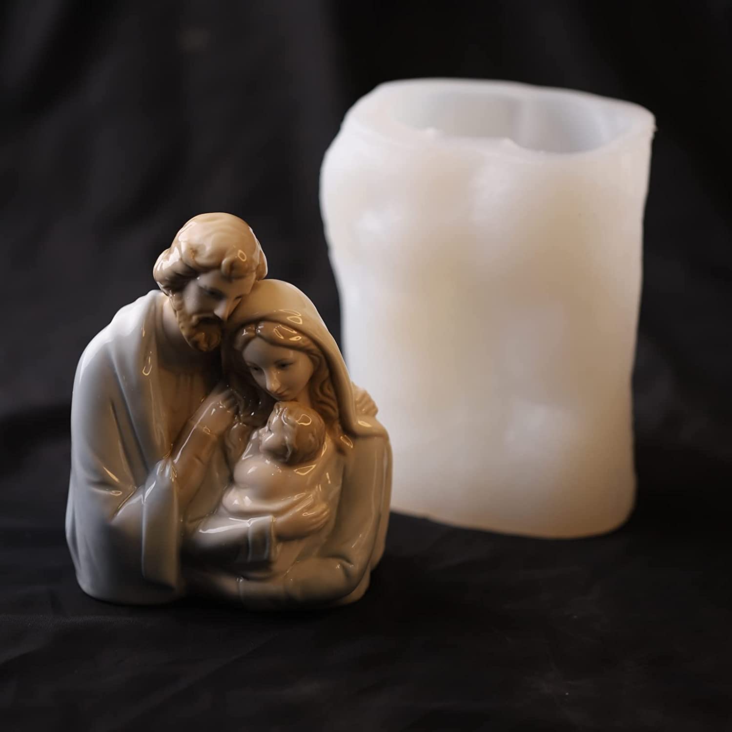 5 Inch Nativity Scene Mold Baby Jesus Family Resin Mold Nativity Scene Sculpture Mold Silicone Mold for Resin Candle Mold Nativity Scene Candle Mold Nativity Scene Decoration Mold Jesus Figurines Mold image 0