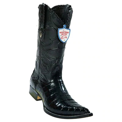WILD WEST BOOTS #2958205 MEN'S | COLOR BLACK | MEN'S WILD WEST CAIMAN BELLY 3X TOE BOOTS HANDCRAFTED image 0