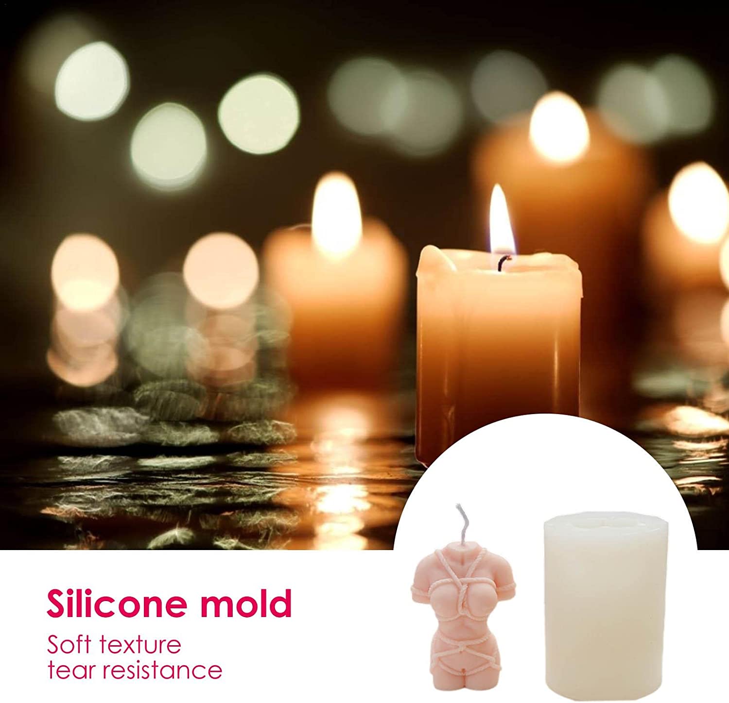 Nanyaciv Human Body Silicone Candle Mold, Female Body Art Silicone Mould, Body Art Soap Making Mould, 3D Women Sculpture Model DIY Resin Epoxy Casting Mold Craft Making Tools image 1