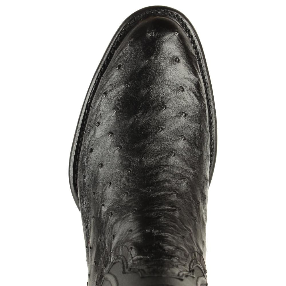 Los Altos Boots Mens #690305 Roper Style | Ostrich Boots Handcrafted | Color Black image 3