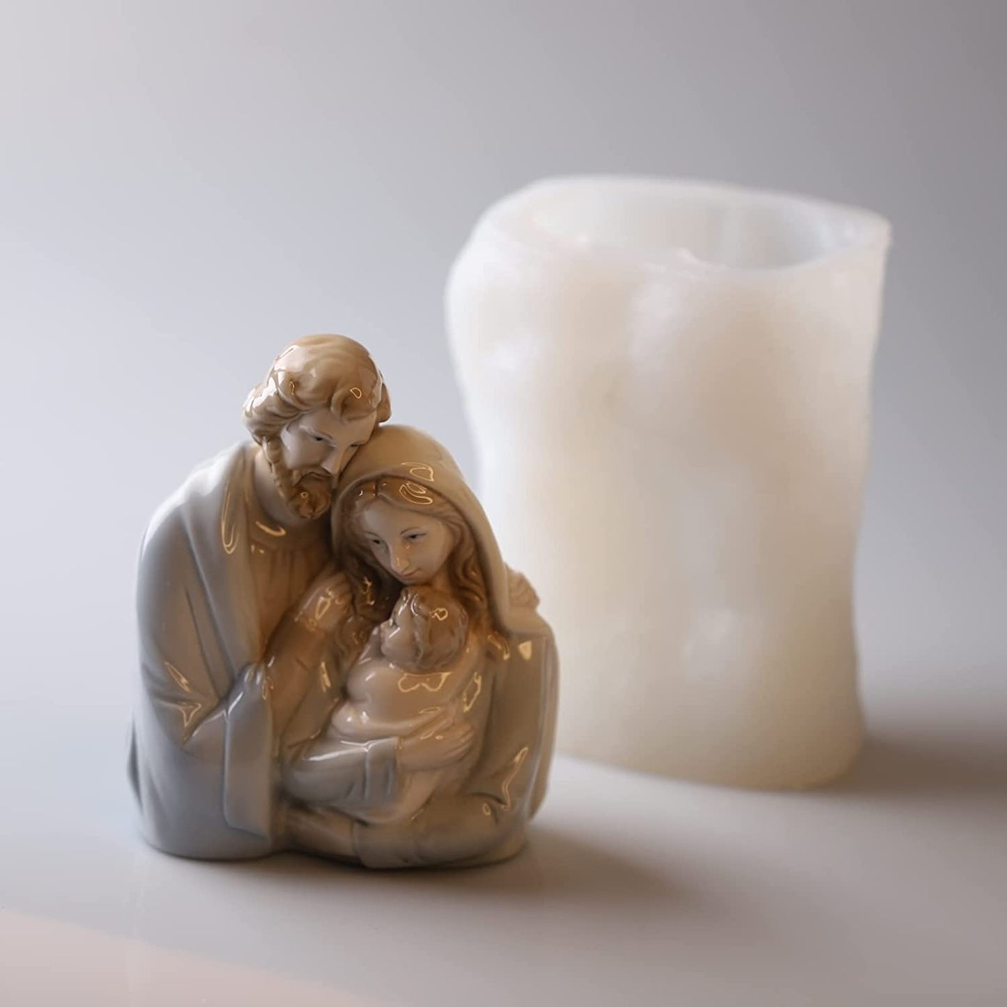 5 Inch Nativity Scene Mold Baby Jesus Family Resin Mold Nativity Scene Sculpture Mold Silicone Mold for Resin Candle Mold Nativity Scene Candle Mold Nativity Scene Decoration Mold Jesus Figurines Mold image 3
