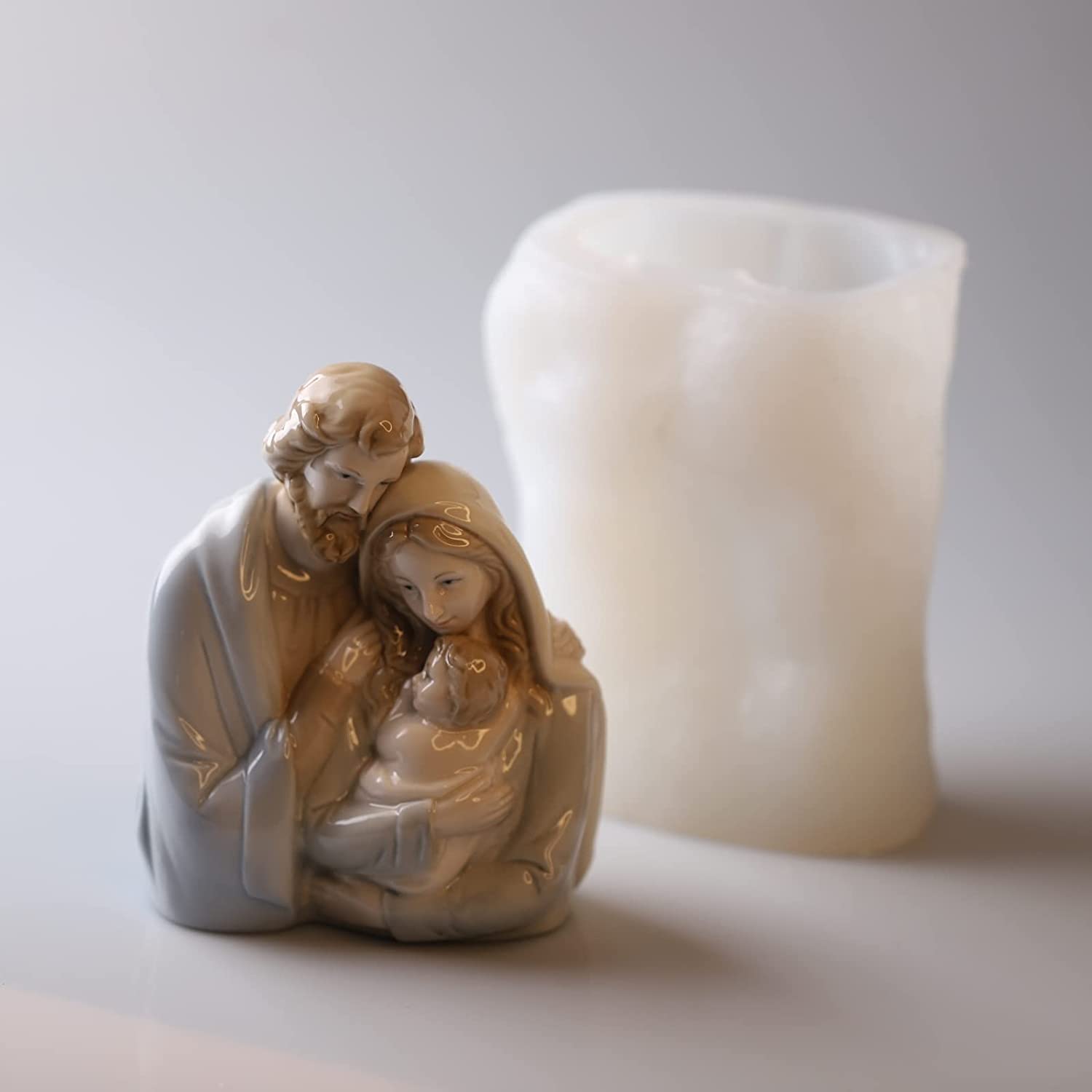 5 Inch Nativity Scene Mold Baby Jesus Family Resin Mold Nativity Scene Sculpture Mold Silicone Mold for Resin Candle Mold Nativity Scene Candle Mold Nativity Scene Decoration Mold Jesus Figurines Mold image 3