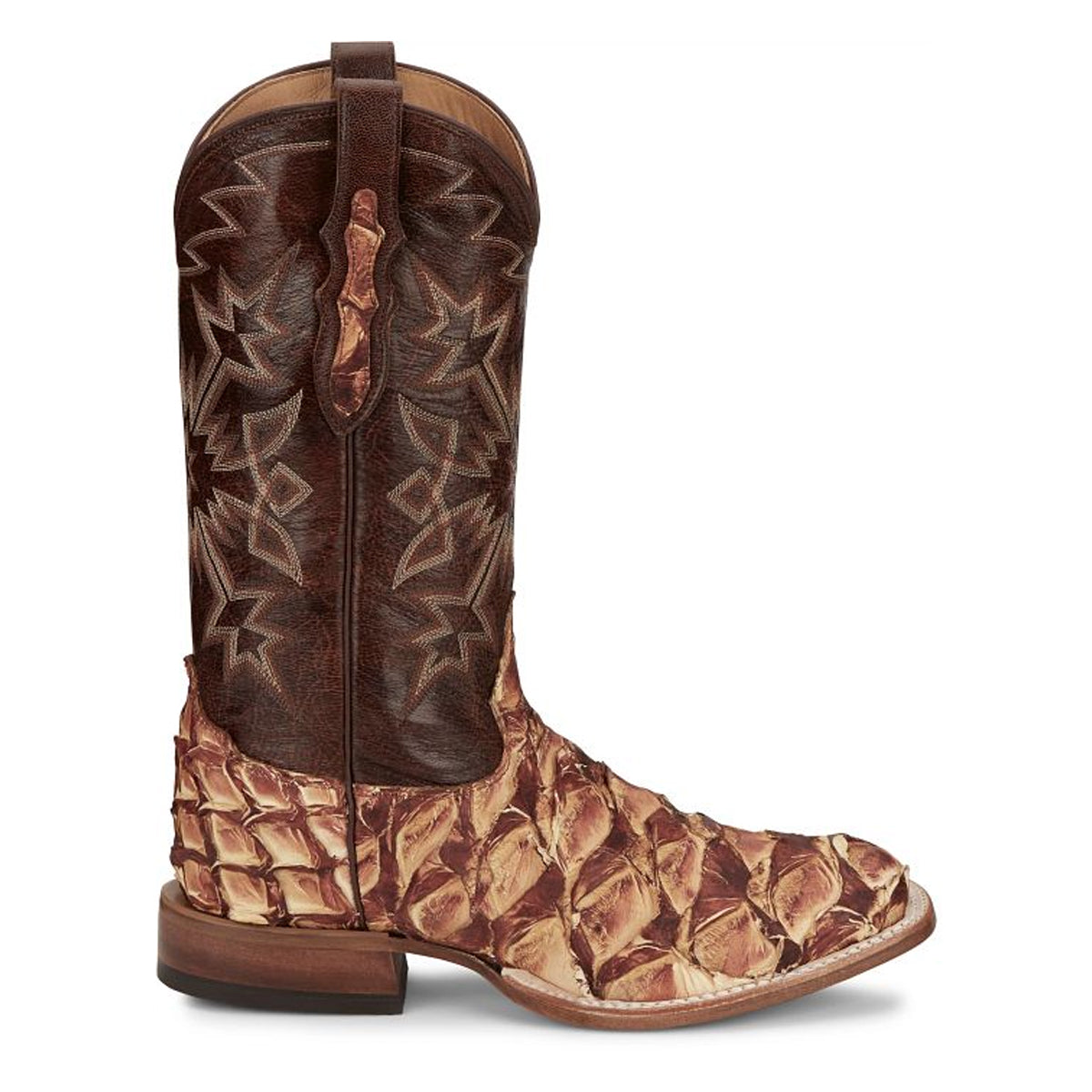 Tony Lamas Boots Men's Footwear Western Leon 13" Pirarucu Color Cognac image 2