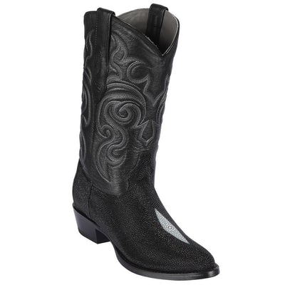 LOS ALTOS BOOTS MENS #651205 ROUND TOE | GENUINE STINGRAY BOOTS FULL SINGLE STONE HANDMADE | COLOR BLACK image 0