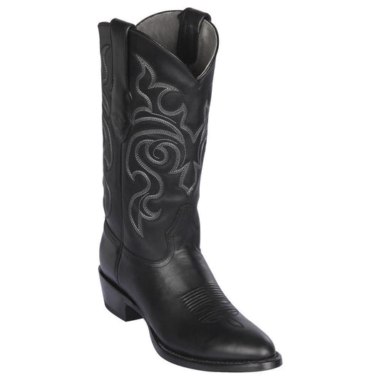 Los Altos Boots Mens #653805 Round Toe | Genuine Pull Up Leather Boots | Color Black image 0