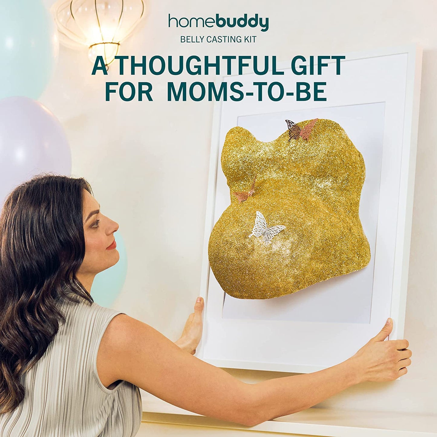 HomeBuddy Belly Cast Kit Pregnancy - DIY Pregnancy Belly Casting Kit for Expecting Moms, Unique Keepsake Pregnancy Casting Belly Kit, Belly Cast Kit Gift with Decorating Kit and Beely Painting Kit image 5