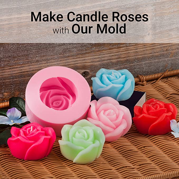 DIY Soy Candle Making Kit for Adults with Big Glass Candle Jars - Candle Making Supplies - Candle Rose Mold - Wicks - Soy Wax Flakes Candle Making Kits - Full Beginners Set image 3