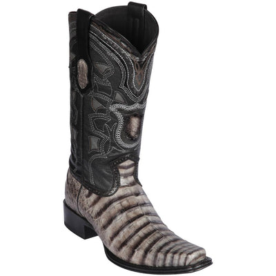 LOS ALTOS BOOTS MENS #768233 EUROPEAN SQUARE TOE | GENUINE CAIMAN BELLY BOOTS | COLOR PORTO GRAY image 0