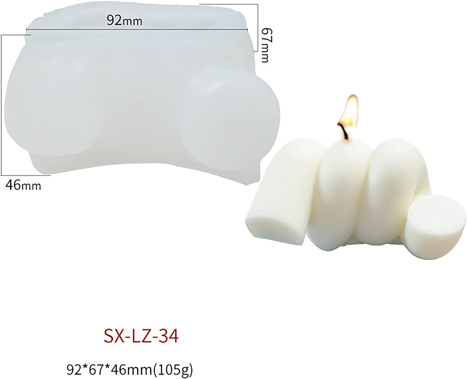 2 Pack Knot Shape Candle Mold Knot Resin Mold Geometric Silicone Mold For Candles Soap Mold Knot Geometric Line Candle Making Mold image 3