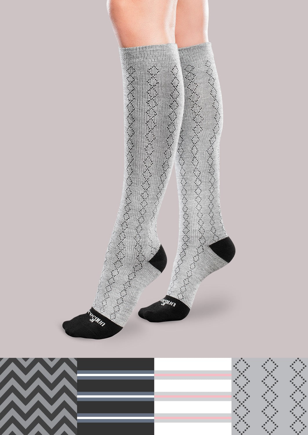 Moderate Support Socks - Patterned Core Spun image 4