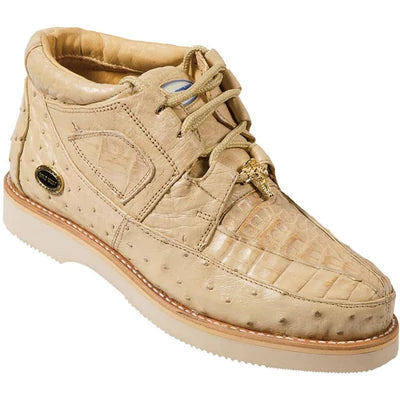 WILD WEST BOOTS #2ZA050211 MEN'S | COLOR ORYX | MEN'S WILD WEST CAIMAN WITH OSTRICH CASUAL SHOES HANDCRAFTED image 0