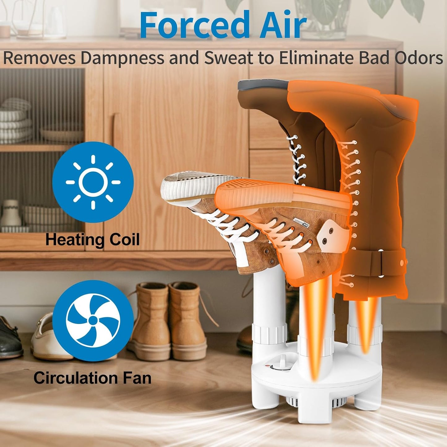 LAVIEAIR Electric Boot & Shoe Dryer — Timer Fan Dryer for Boots, Shoes & Gloves