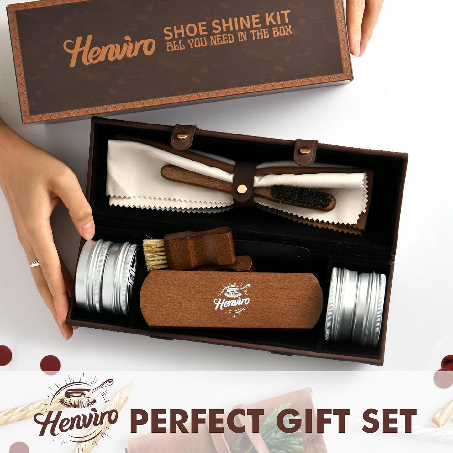 Henviro Leather Shoe Polish Care Kit — Complete Shine Set