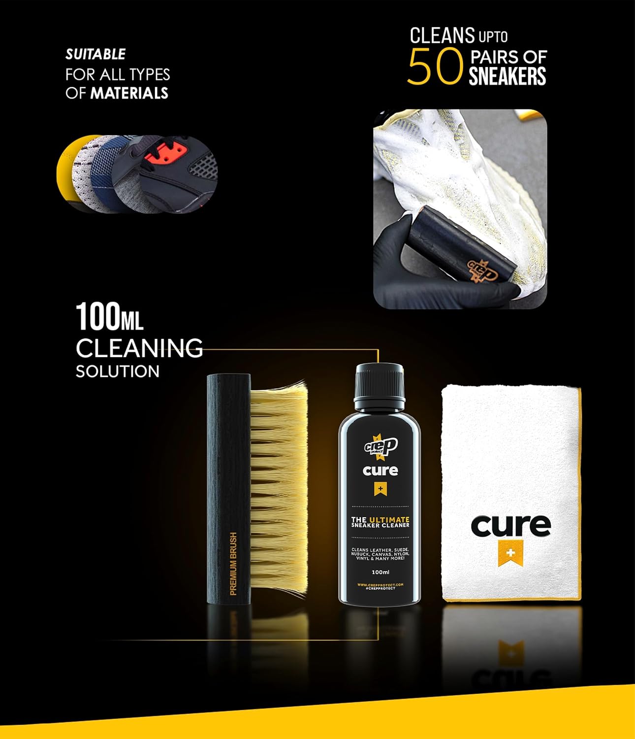 Crep Protect Shoe Care Box Pack — Cure Kit, Wipes, Eraser, Brush & Freshener Pills