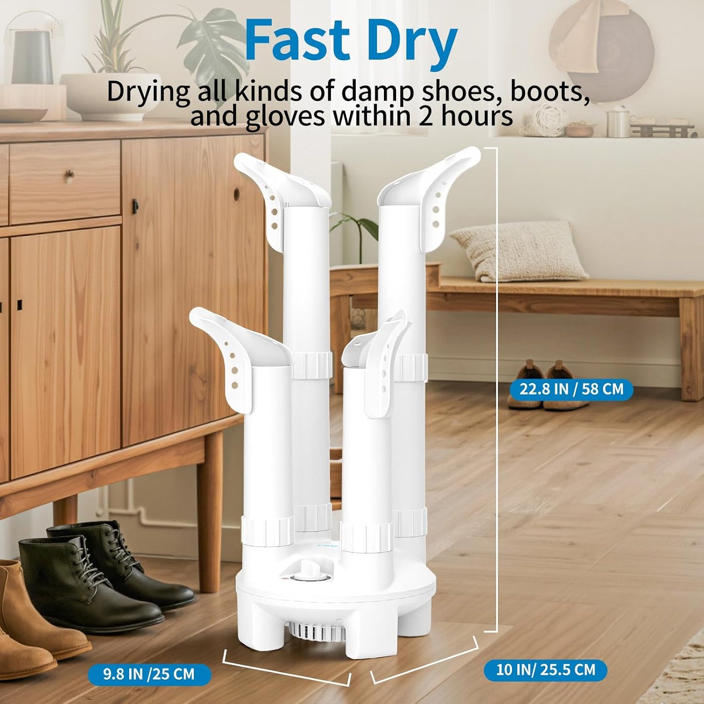 LAVIEAIR Electric Boot & Shoe Dryer — Timer Fan Dryer for Boots, Shoes & Gloves