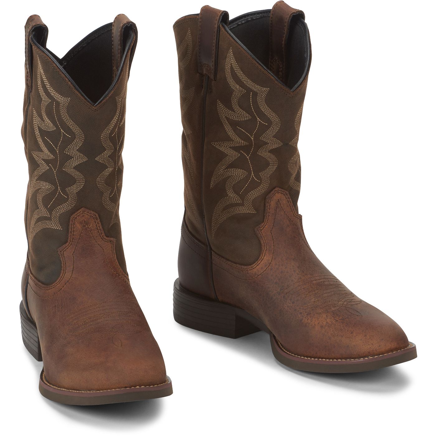 Justin Boots Men's Buster III 11" Western Boot - Distressed Brown (7221) - Front View
