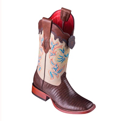 WOMEN’S LOS ALTOS TEJU LIZARD BOOTS WIDE SQUARE TOE HANDCRAFTED | COLOR BROWN (3220707) image 0