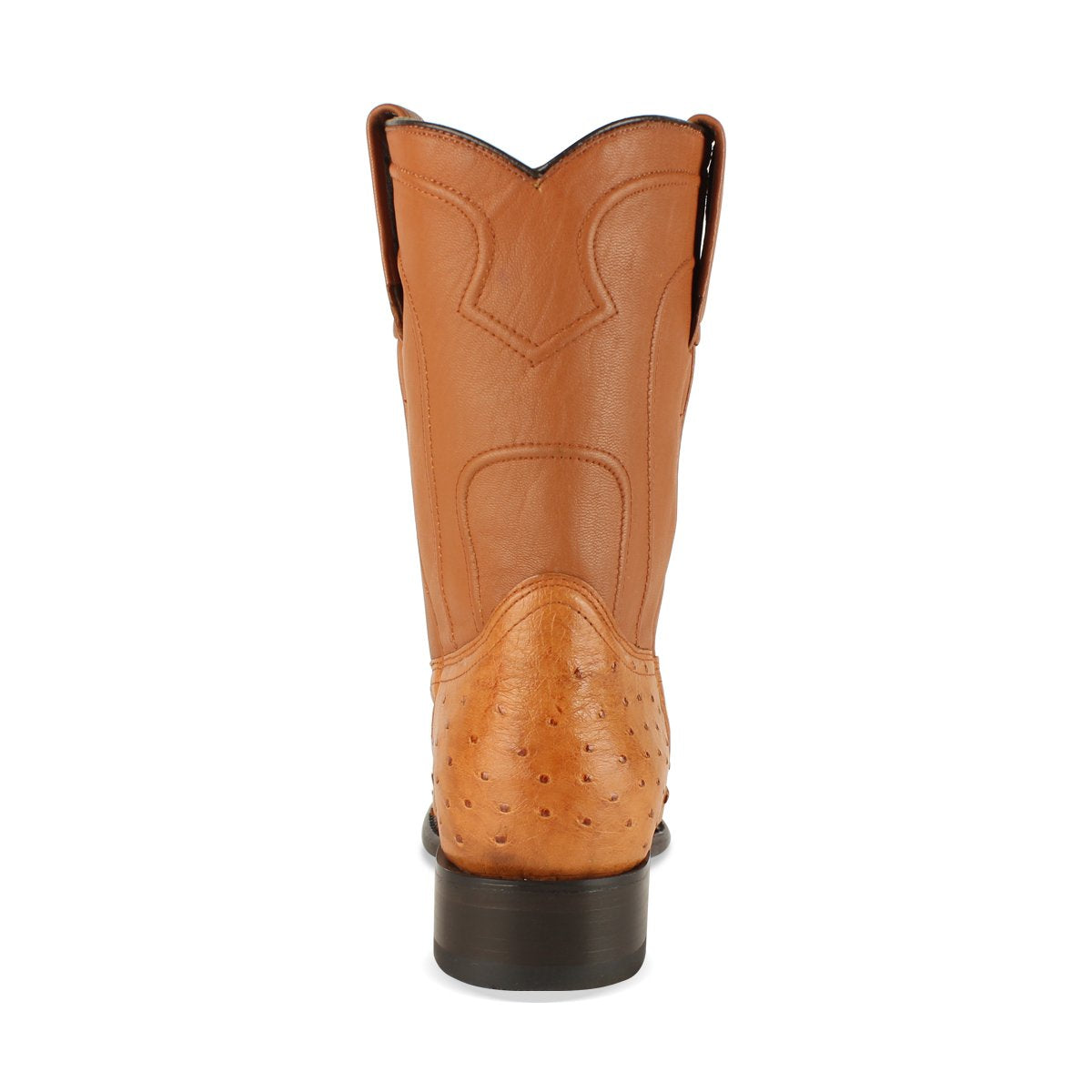 Los Altos Boots Mens #690351 Roper Style | Ostrich Boots Handcrafted | Color Honey image 1