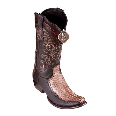 MEN'S KING EXOTIC PYTHON BOOTS DUBAI TOE HANDCRAFTED RUSTIC BROWN (4795785) image 0