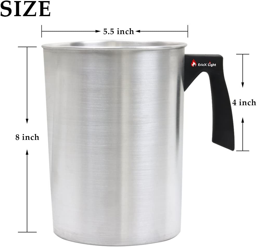 EricX Light Candle Making Pouring Pot, 4 pounds, Dripless Pouring Spout &amp; Heat-Resisting Handle Designed Wax Melting Pot, Aluminum Construction Candle Making Pitcher image 4