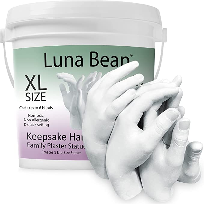 Luna Bean Keepsake Hands Casting KIT - Family Hand Molding | Clasped Group Hand Sculpture KIT &amp; Molding KIT - Crafts for Adults &amp; Kids DIY (Cast up to 6 Hands) image 0