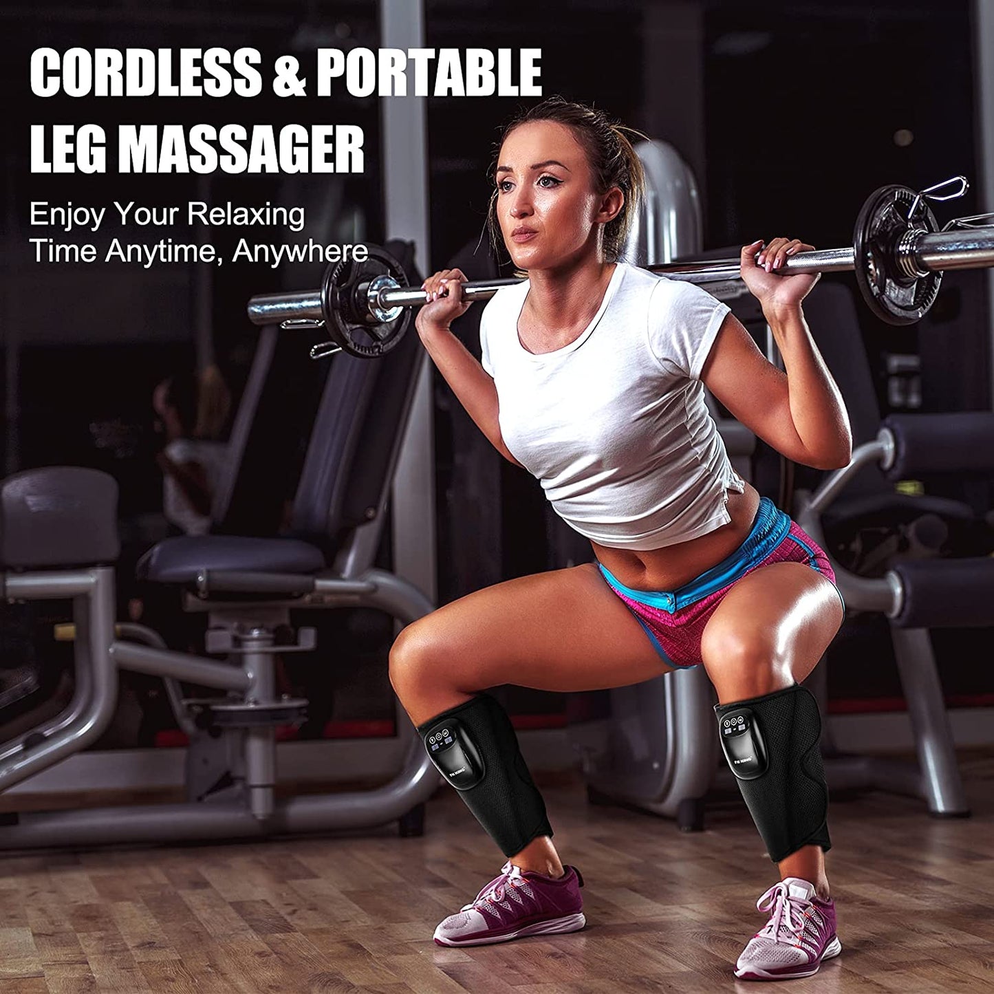 FIT KING Cordless Leg Massager for Circulation and Recovery After Training and Workout, Portable &amp; Rechargeable Calf Massager for Pain Relief &amp; Muscle Relaxation with 3 Modes 3 Intensities FT-058A image 2