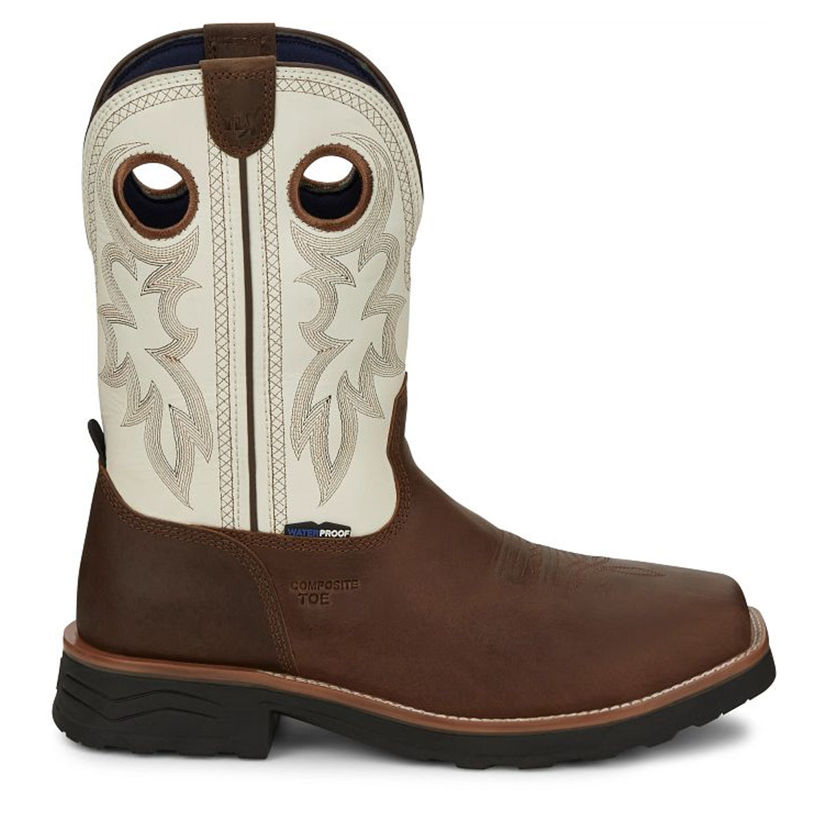 Tony Lamas Boots Men's Footwear Work Fireball 11" Composite Toe WAterproof Work Boot Color Bark image 2