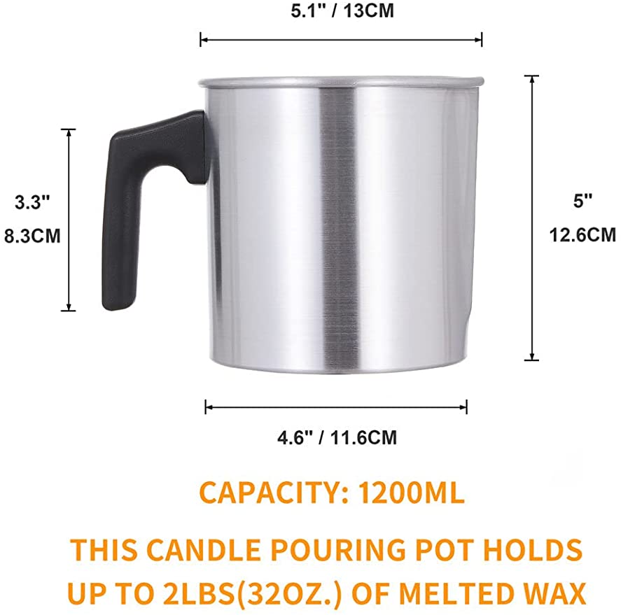 olorvela Candle Making Kit, Candle Pouring Pot kit, Candle Wax Melting Pot - Perfect for Candle &amp; Soap Making or DIY Craft Pouring Pitcher Pot image 4