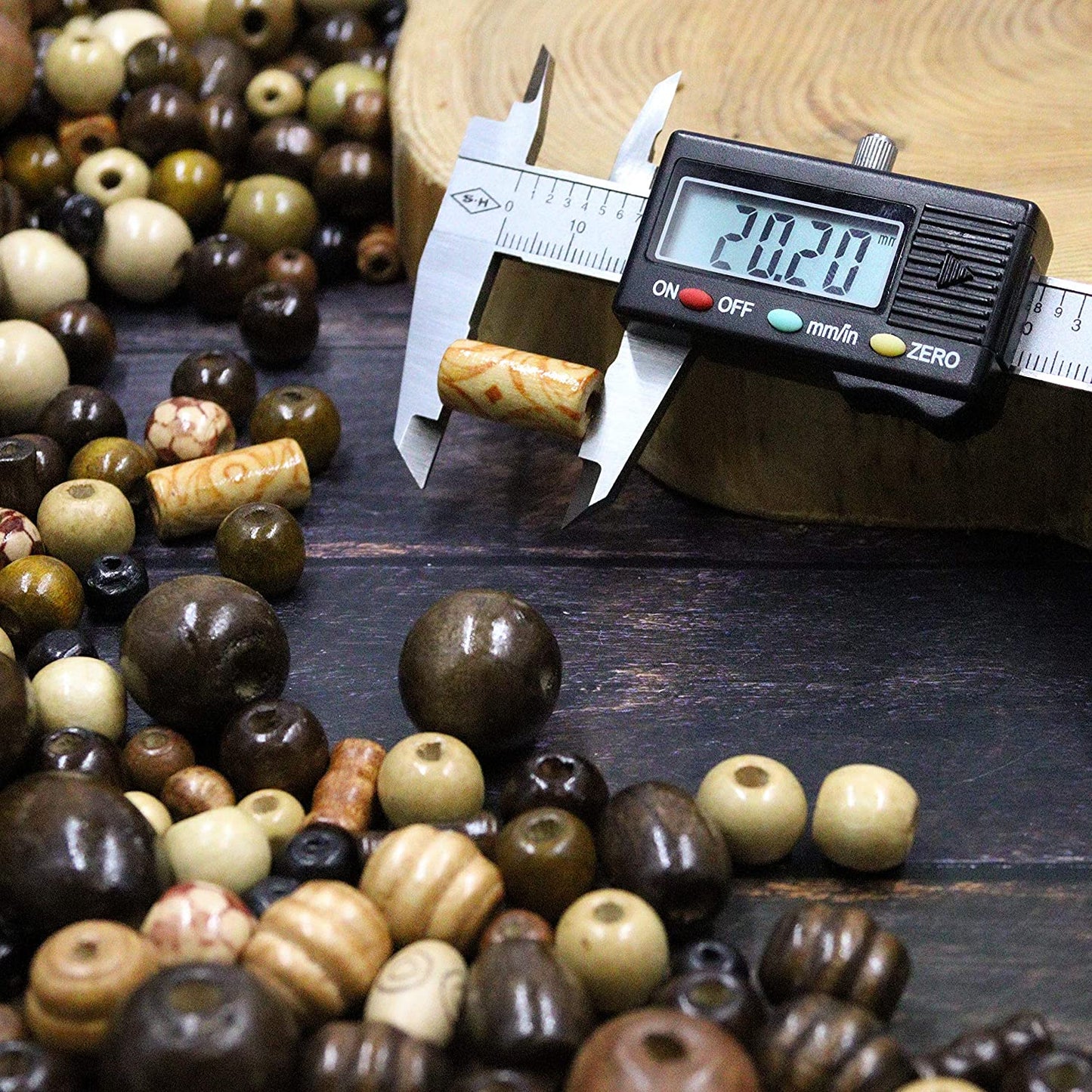 Fun-Weevz 700 PCS Wooden Beads for Jewelry Making Adults, Assorted African Beads, Macrame Supplies Round Beads, Craft Wood Beads for Bracelets and Necklace Jewelry image 2